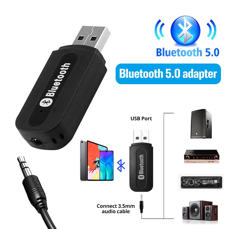 2 in 1 Wireless Bluetooth 5.0 ricevitore trasmettitore adattatore Jack da 3.5mm per Car Music Audio Aux A2dp ricevitore per cuffie vivavoce