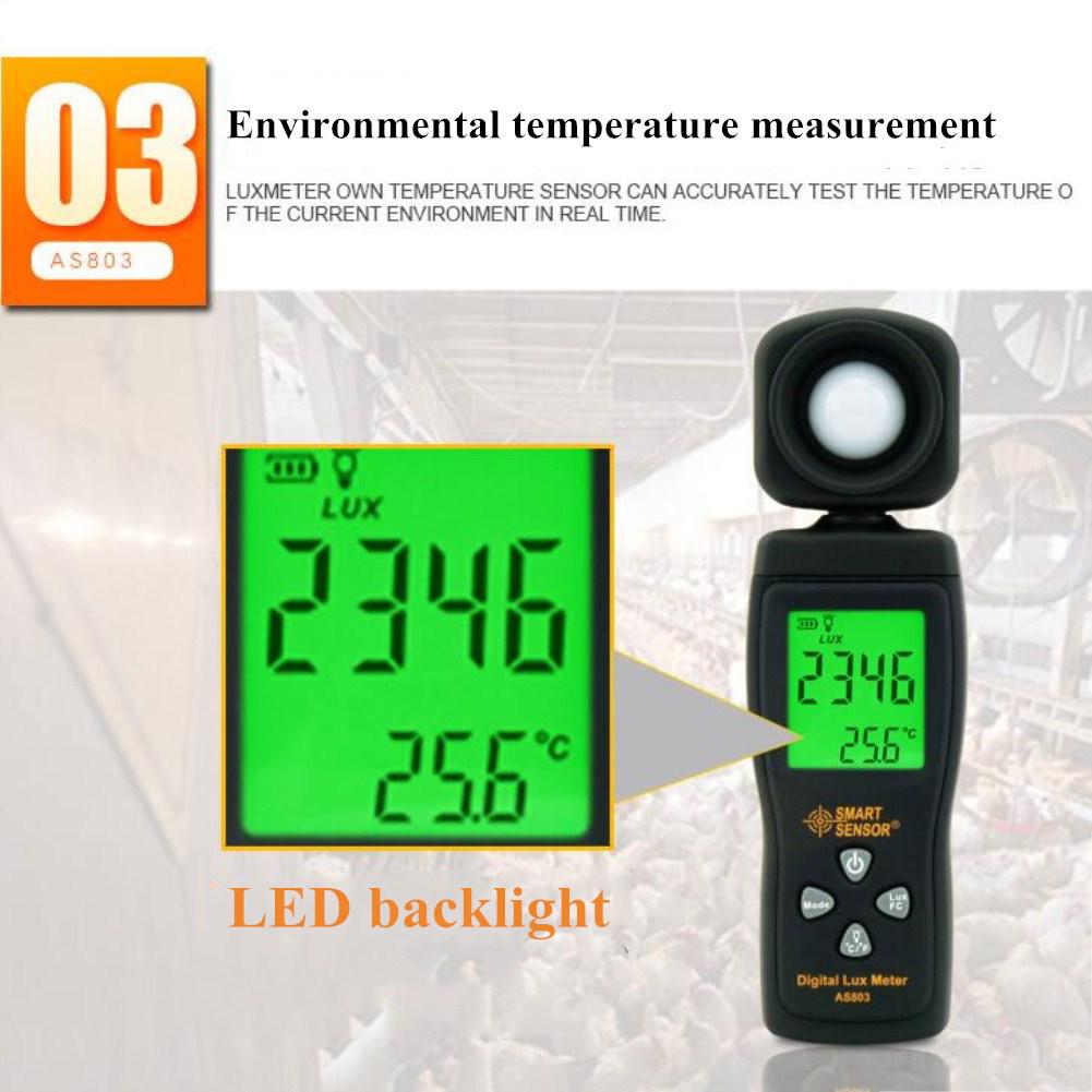 Smart Sensor Digital Meter 0 200, 000lux Range Luxmeter Illuminometer Light Meter