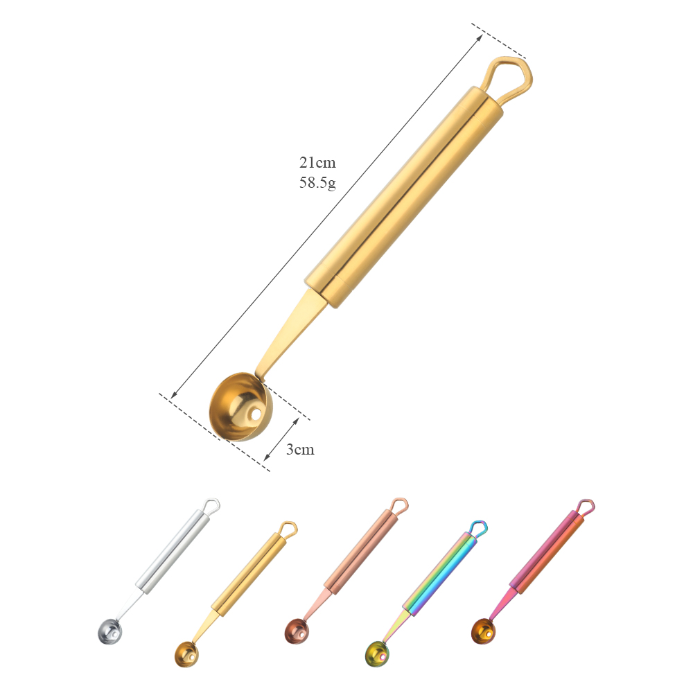 Multi-purpose Stainless Steel Watermelon Slicer Digger Fruit Spoon Ice Cream Sorbet Ballers Scoop Cooking Tool Kitchen Gadgets