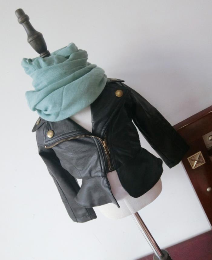 Mode Herfst Winter Kinderen Meisjes Jongens PU Jassen Jassen Casual Kids Turn-down Kraag Jas Jas 2-7Yrs