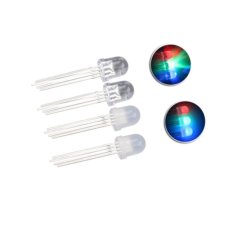 50PCS 10mm RGB LED Emitting Diode Micro Indicator Red Green Blue Multicolor Common Anode Cathode 3V DIY Super Bright DIP Bulb