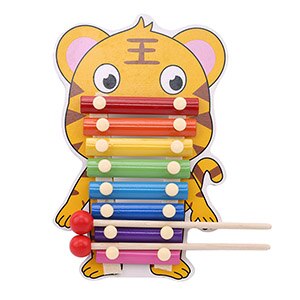 Animal Octave Children Musical Toy Rainbow Wooden Xylophone Instruments Children Music Instrument Learning Education Puzzle Toy: tiger