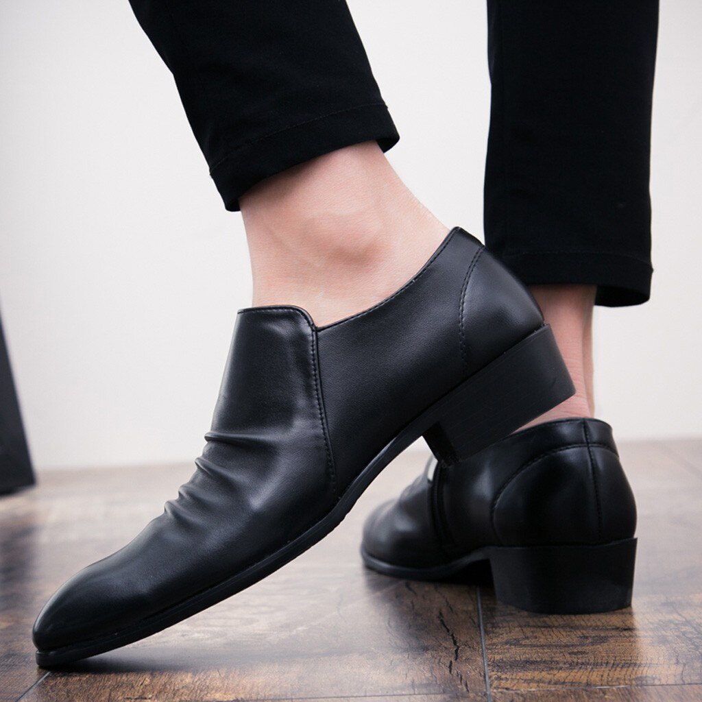 Men's Business Leather Dress Shoes Autumn Formal Formal Oxfords Low Heel Mens Office Slouchy Work Shoes England Style