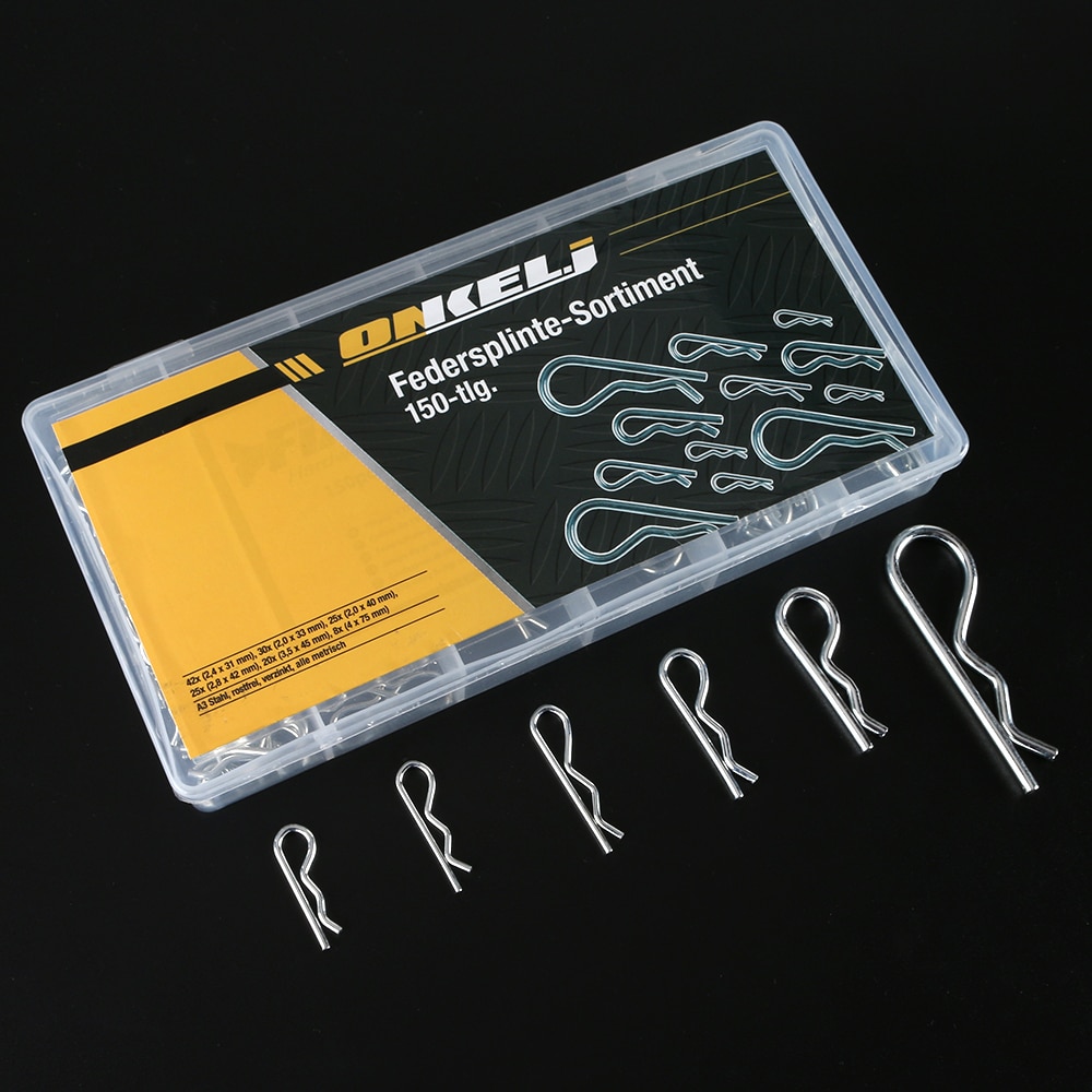 150pcs Carbon Steel Anti-rust Hair Pin Hitch Retaining R Clip Cotter Spring Pin M2 M2.4 M2.8 M3.5 M4