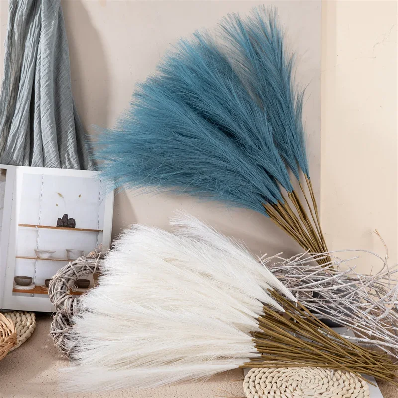 10 Stück Seiden-Pampasgras-Dekor, künstlicher Blumenstrauß, flauschige Simulation, künstliche Pampas-Anordnungen für Hochzeit, Heimdekoration