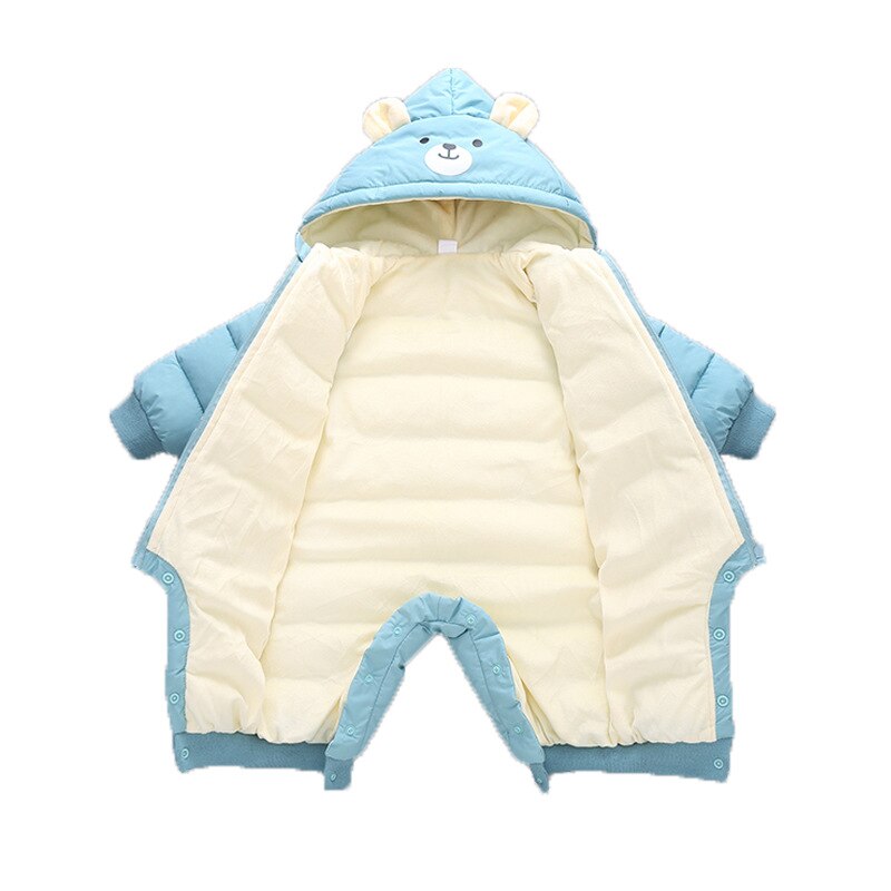 born Panda Baby clothes Winter Hooded Rompers Thick Cotton Warm Outfit Jumpsuit Overalls Snowsuit Children Boy Clothing