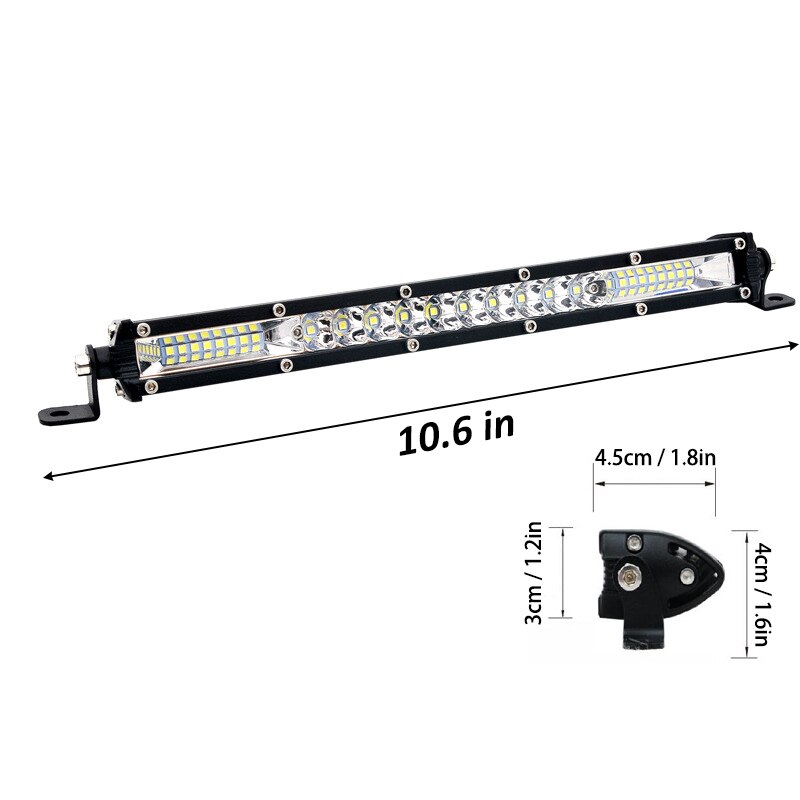 10 inch Ultra-Thin LED Light Bar Combo Beam Spot Flood Beam ATV Offroad SUV Spot light