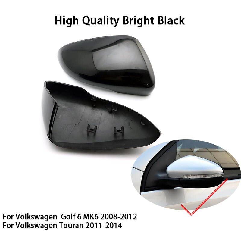 Carbon Look Side Wing Mirror Cover for VW Golf 7.5 MK7 7 GTD R GTI 6 Passat B7 CC Scirocco Polo 6R 6C MK6 Cap for Jetta 6 MKVI: Black -3