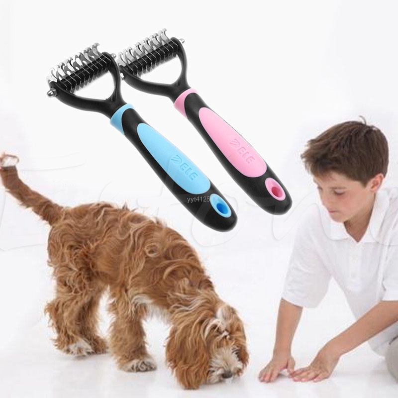 Tera Pet Fur Knot Cutter Remove Rake Grooming Shedding Brush Comb Rake Dog Cat YJ41