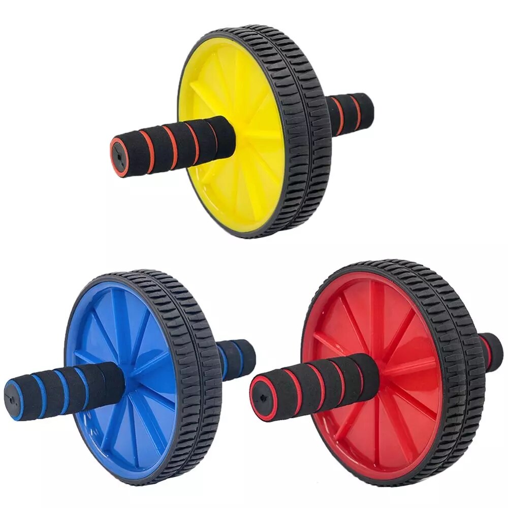 Dubbele Wielen Abdominale Rollers Fitnessapparatuur Spier Trainer Voor Home Fitness Gym Body Building Apparatuur Goedkope
