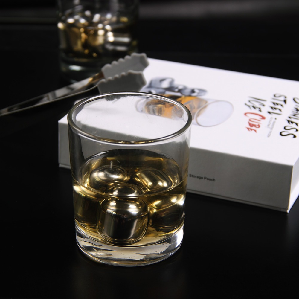 Whiskey Stones Rvs Resuable Whisky Ijsblokjes Wijn Chillers Kogels Vormige Whiskey Chilling Cooler Steen