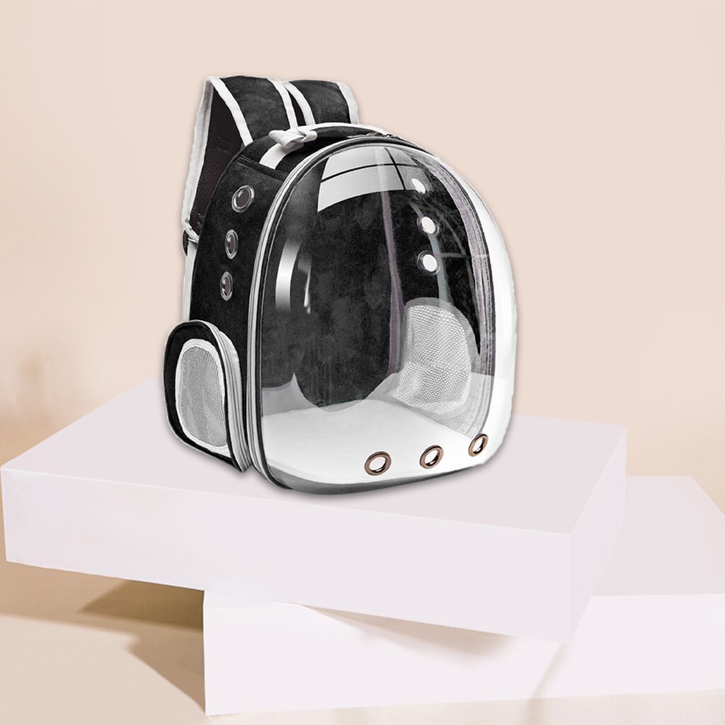 Pet Carrier Dogs Backpack Puppy Capsule Clear Hiking Holder: Black