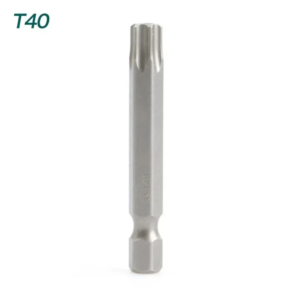 50mm Torx Steel Magnetic Triangle Head Screwdriver Bits 1/4 Hex Shank Pneumatic Screwdriver Electric Head T5-T40 Star Bit Set: green