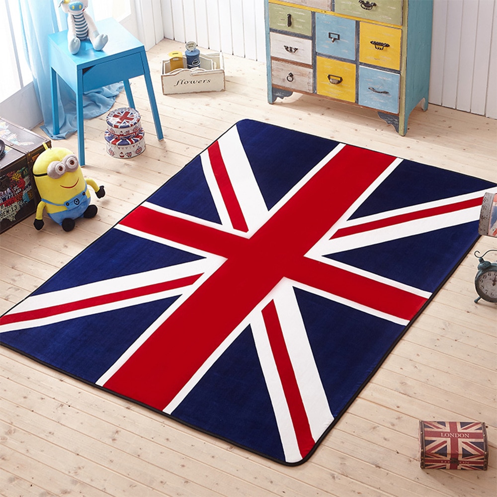 Thuis Hal Tapijt Woonkamer Deur Tapijten Stoel Kussen Tapijt Yoga Coral Fluwelen Mat Blauw Rood Liefde London Uk Vlag moderne Matten