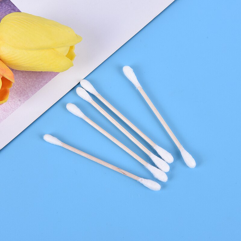 30 unids/pack palos de madera de doble cabeza hisopos de algodón mujeres maquillaje brotes punta médica para nariz y orejas de limpieza herramientas de cuidado de salud