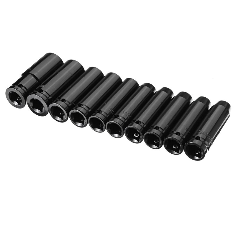 Drive Deep Impact Socket Set 1/2 inch Heavy Metric Garage Tool For Wrench Adapter Hand Tool Set