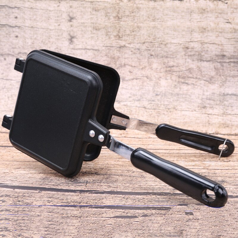 Flat Bottom Double-sided Frying Pan Household Non-stick Sandwich Frying Pot High Heat-resistant Bread Toast Baking Pan