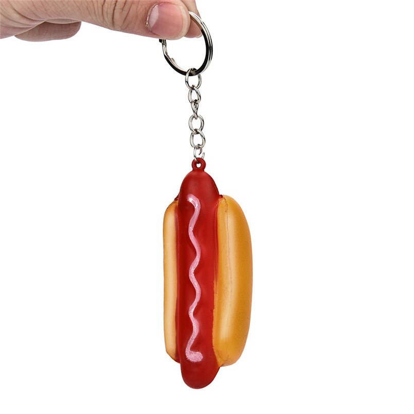 Venda quente squash anti-stress brinquedo 8cm gostoso cachorro quente squishy lento crescente creme scented charme alívio de estresse brinquedo squishy ijsje t