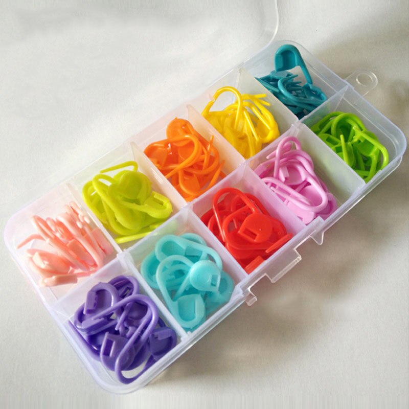 Simple Knitting Crochet Plastic Locking Stitch Colorful Needle Clip Sweater Knit Tool Mark Clasp DIY Crafts Sewing Supplies: 2