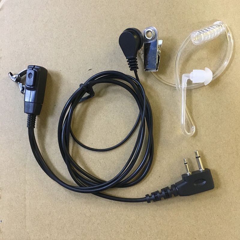 Chiaro tubo dell'aria acustica 2 spillo cuffia per ICOM IC-V8 V82 V80 V85 F3GS F11 F3001 F31 F4008 F3021 F43GS ecc walkie talkie