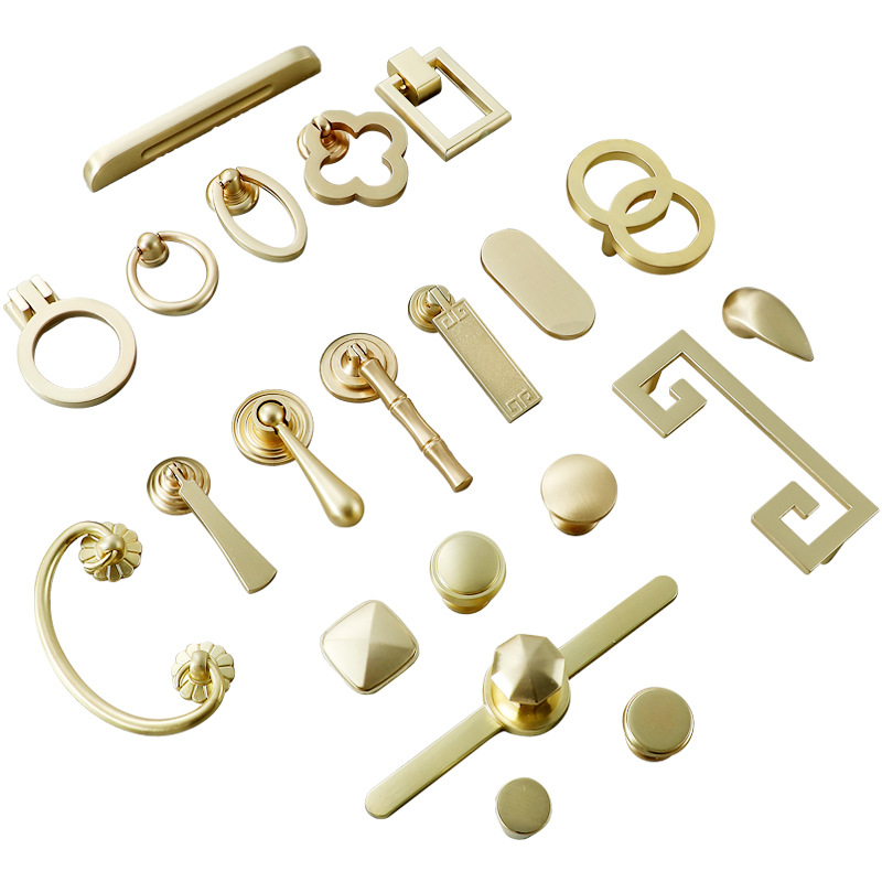 Manijas de cajón para muebles, pomo de cocina para puerta, cajón, muebles de cocina, anillos dorados de un solo orificio