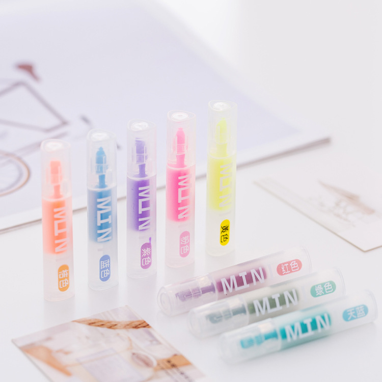 8 Stks/pak Mini Transparante Kleurrijke Snoep Kleur Markeerstiften Promotionele Markers Briefpapier