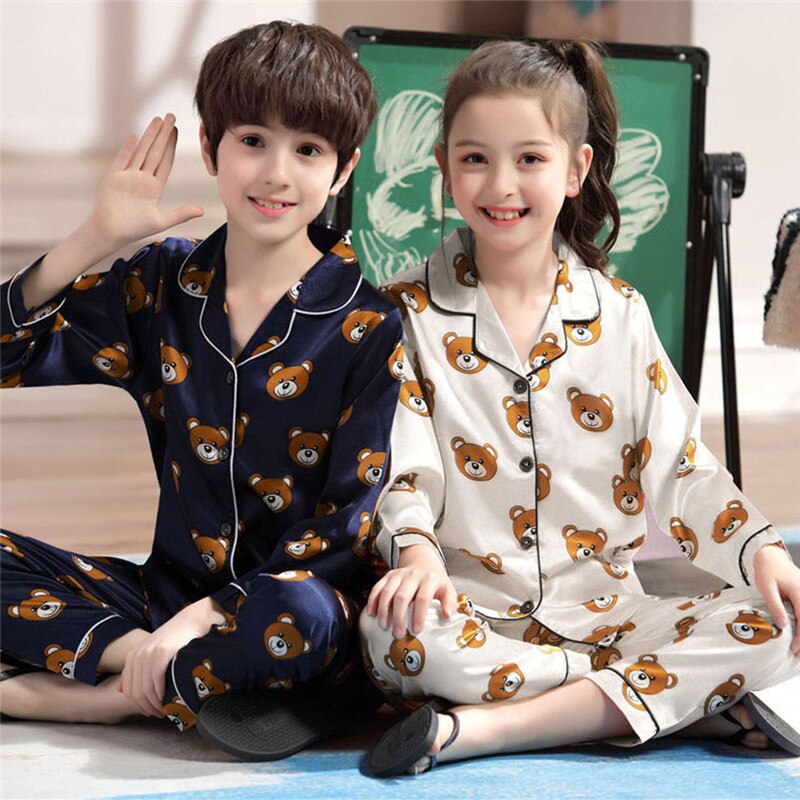 Kids Pajamas Boys Sleepwear Nightwear Baby Girls Infant Clothes Cartoon Bear Pajama Sets Children's Pyjamas