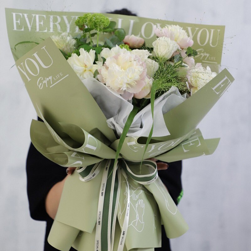 Waterproof Rose Flower Wrapping Paper Valentine's Day Bouquet Wrapping Paper Thickened Wrap Florist Bouquet Wrapping Paper