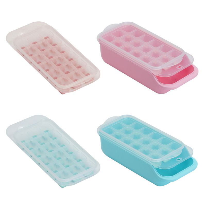Silicone Ice Cube Trays with Lids Easy Release Flexible BPA Free Stackable Home GXMA