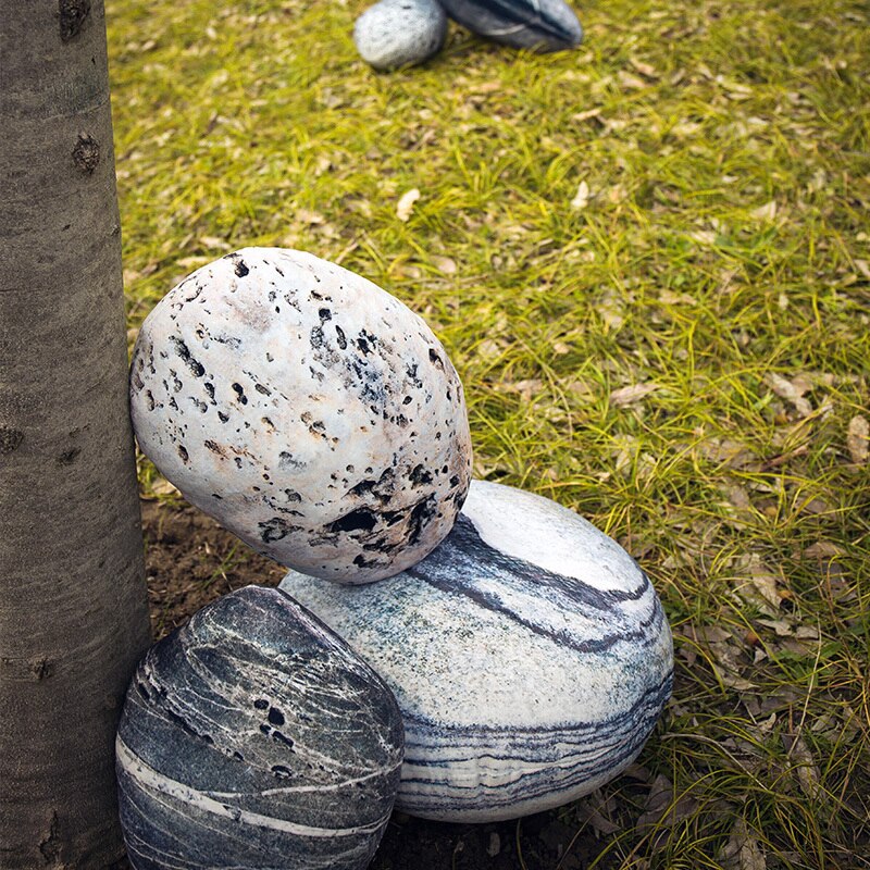 Stone Rock Plush Toy Cobblestone Backrest Pillow C... – Vicedeal