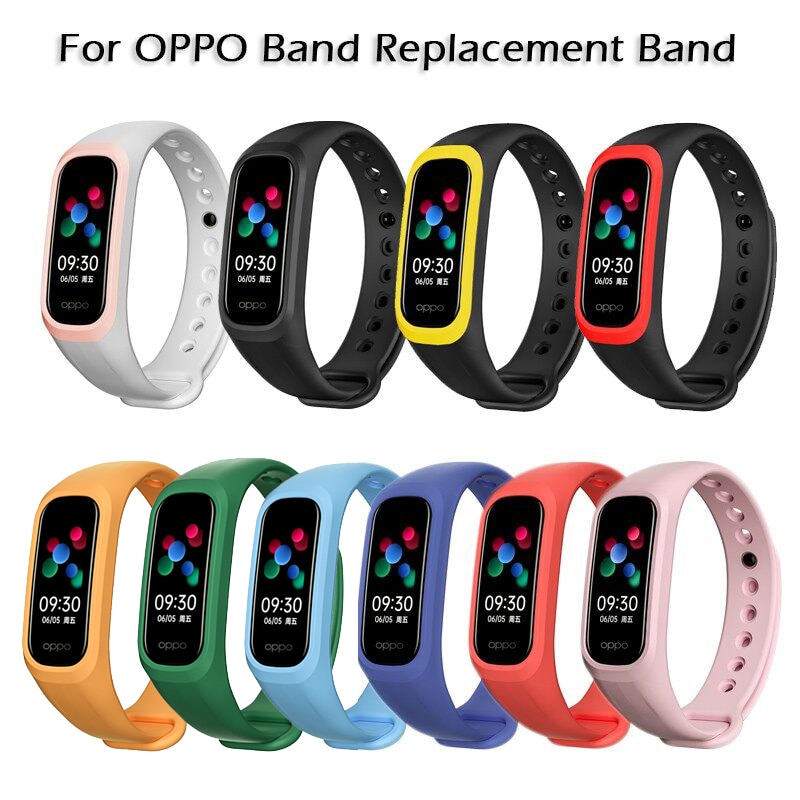 9 väriä silikoniranneke oppo-nauhan vaihtorannekorulle urheilunauha pehmeä vedenpitävä ranneke oppo-nauhatarvikkeille