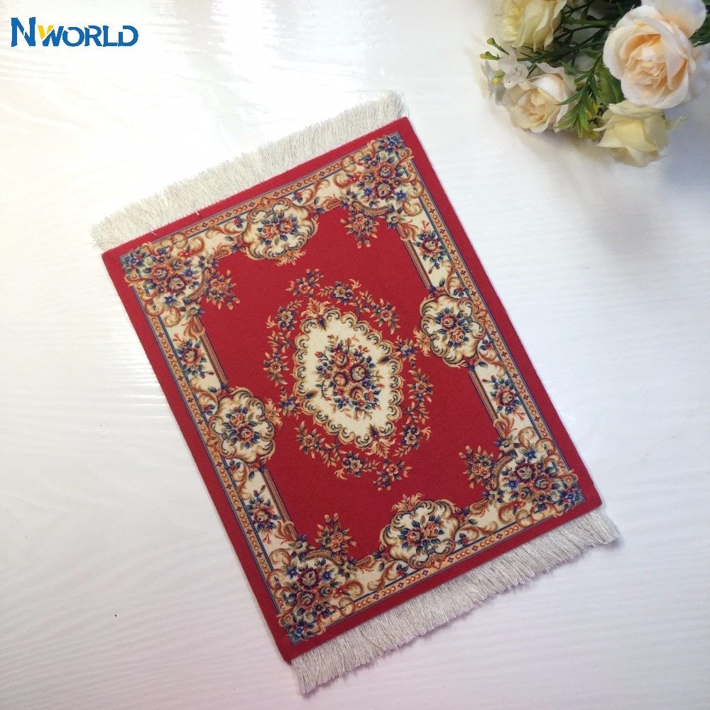 Nworld Retro Style 28x18cm Persian Rug Mat Mousepad Carpet Table Cup Mouse Pad Red For Speed Pattern Play Mat