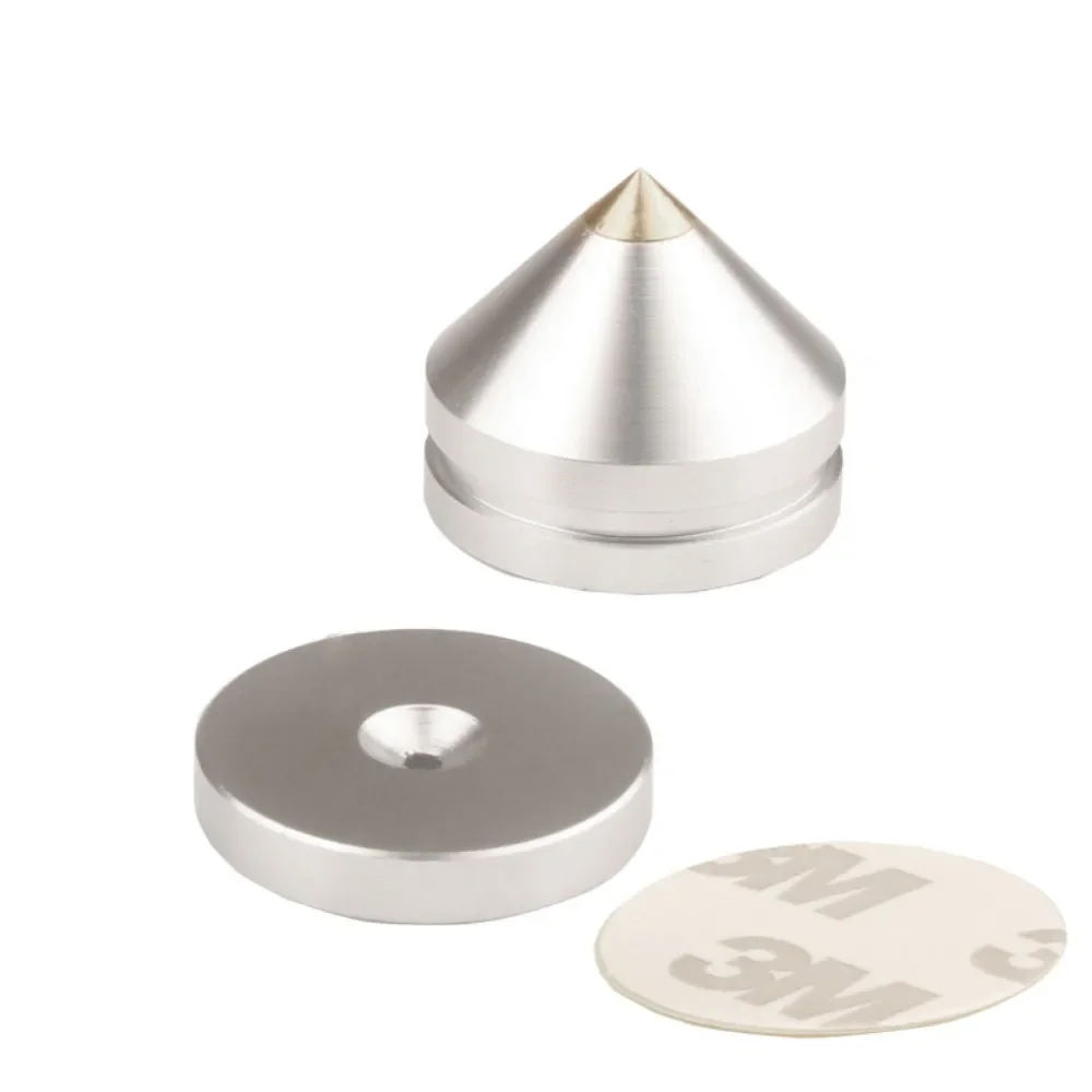 Hifi Lautsprecher Spikes Stehen Füße Pad Audio- Fuß Kegel Boden Nagel Aluminium Legierung Für CD Schrank Verstärker Computer Subwoofer Stativ: Silber