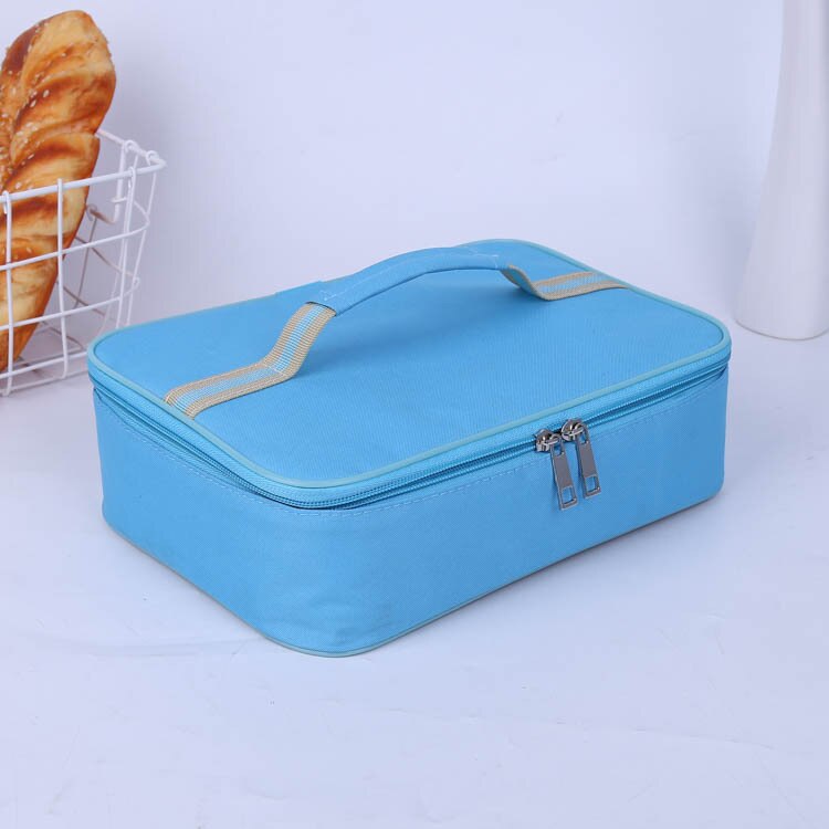 4.5L Cooler Lunch Bag Thermal Breakfast Box Portable Picnic Travel Cold Storage Bag Student Lunch Box Lunch Bag: Blue