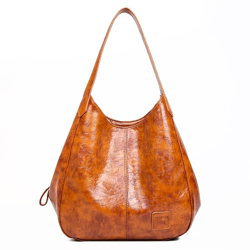 Décontracté femmes sac à main sac à main grande capacité sac fourre-tout de dame sac Vintage Hobo sac doux Patchwork sac à bandoulière marron: brown