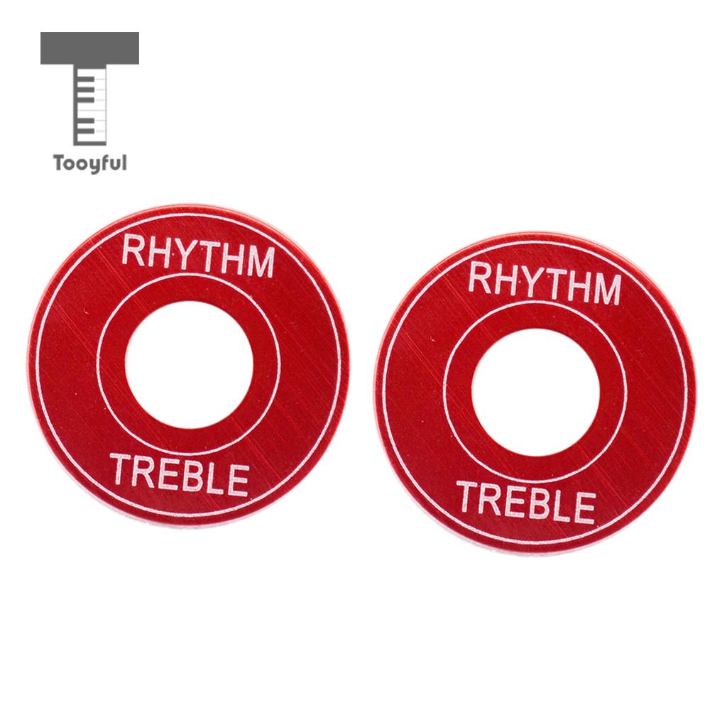 Tooyful Pack Van 2 Gitaar Tuimelschakelaar Platen Ringen Rythm Treble Ringen Diy Voor Lp Elektrische Gitaar Vervangende Onderdelen: Red 