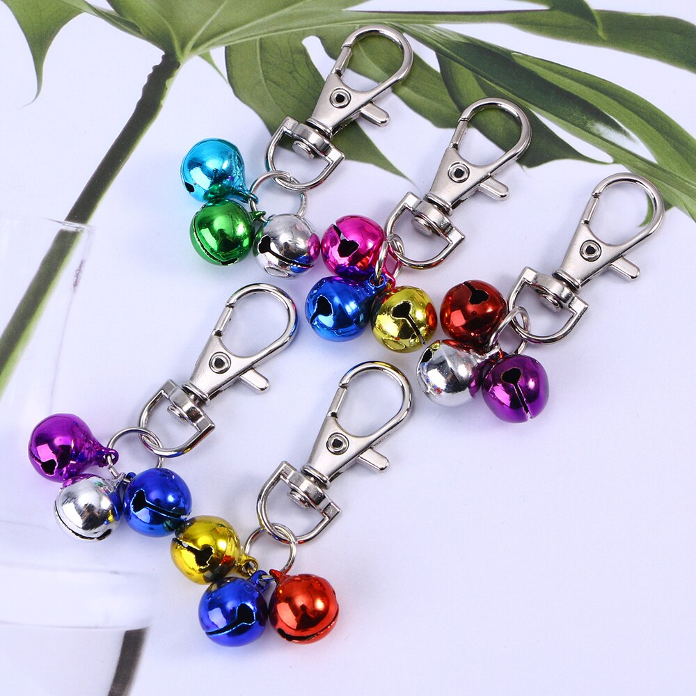 Mini cloches de couleurs assorties, 5 pièces, décoration pour collier de chien, chiot, (couleur aléatoire)