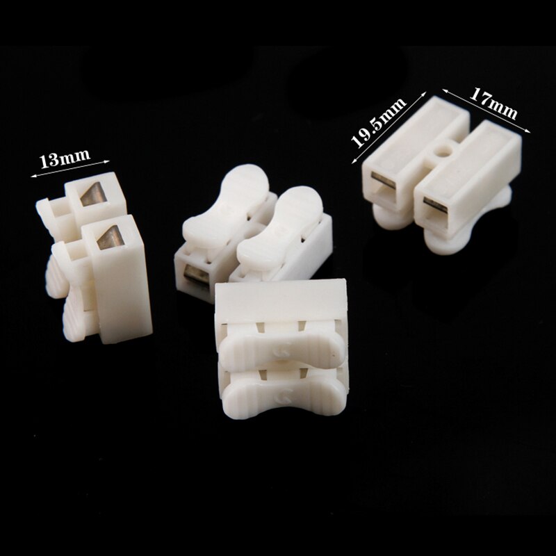 50 Stks/partij Push Type Draad Connector 2P Butt Joint Terminal Blokken Universele Connector Voor Led Lampen
