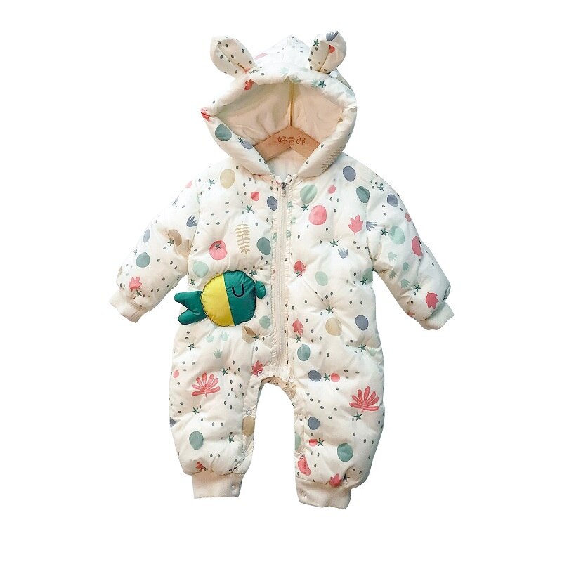 Kids Winter Down Parkas Baby Boys Down Cotton-Padded Jacket Thicken Rompers Children Down Coats Girls Cartoon Rabbit Jumpsuits: 1 / kid 3-6M