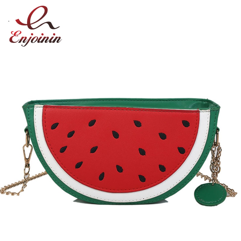 Nette Wassermelone Zitrone bilden Crossbody-tasche Schulter Kette Tasche Geldbörsen und Handtasche Frauen lässig Kupplung Tasche Karikatur Obst tasche