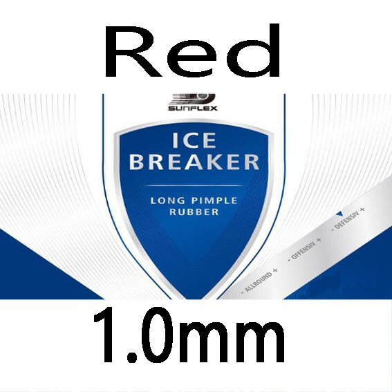SUNFLEX ICEBREAKER Long pips-out table tennis / pingpong rubber with sponge Rubber Without Sponge with sponge: Red  1.0mm