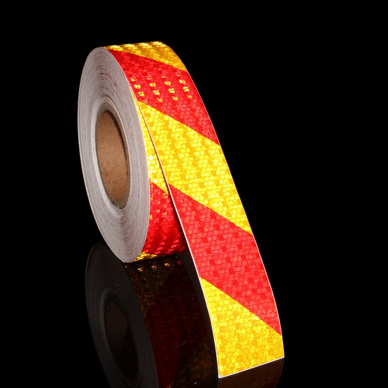 50M Reflektierende Material Band Aufkleber Sicherheit Warnband Reflektierende Film Auto Aufkleber 6 farben Weiß Gelb Orange verrotten Blau aufkleber: rot-Gelb-Köper