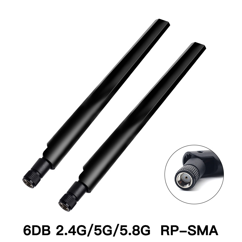 2.4G/5GHz 6DBi 10Dbi RP-SMA Connettore Maschio Antenna WiFi Wireless Esterna Router Universale Antenna Scheda di Rete per AX210 AX200: Oro