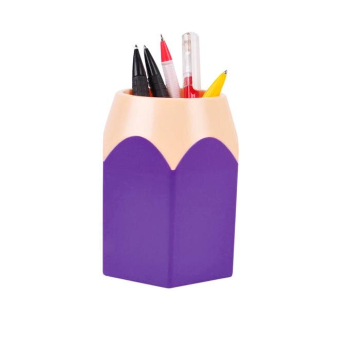Pen Vase Pencil Pot Makeup Brush Holder Pencil Stand Holders Stationery Desk Container Office Supplies #15: Purple