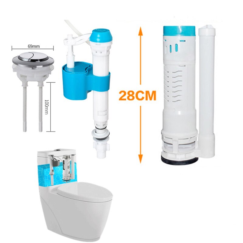 Toilet vandtank dobbelt skyl trykknap cistern sifonventil kits wc toilet: 28cm