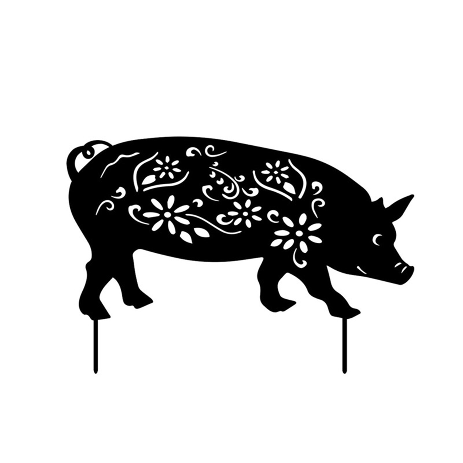 Schwein Ferkel Ebene Silhouette Haufen Schatten Dekoration Einatz Garten Gartenarbeit Dekoration Schwein Silhouette Land Hof Kunst Silhouette: 01
