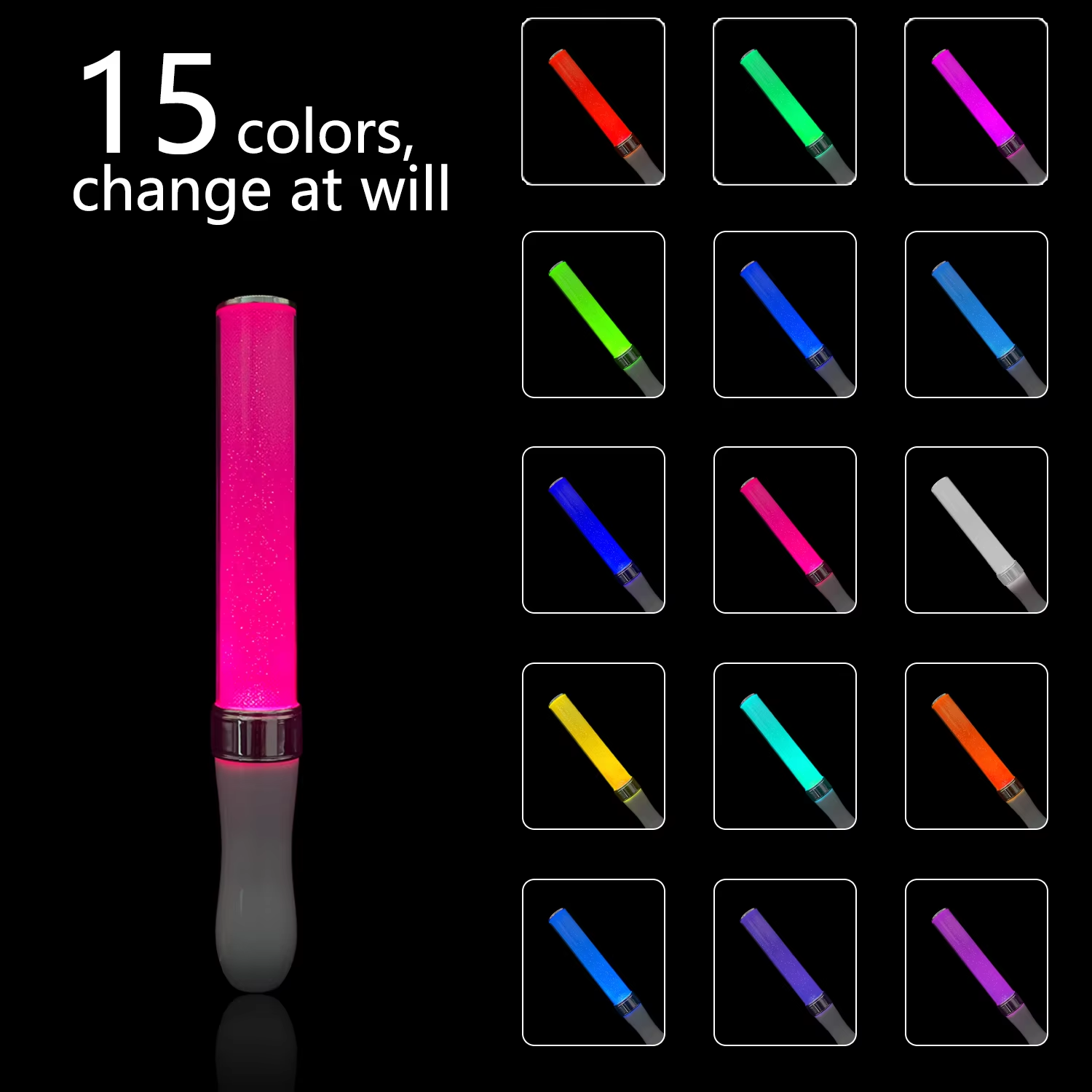 Barras de luz LED, barras luminosas LED de 24 o 15 colores, barras luminosas Poi conmutables para fiestas, conciertos, bodas, celebraciones: Color zafiro profundo