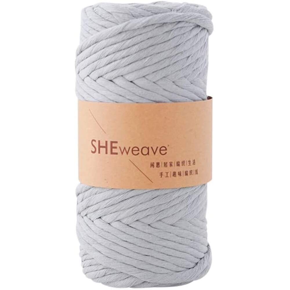 Single Strand Macrame Cord, Macrame rope 4mm×50m(54yd) Colorful Cotton Cord for Macrame supplies,Wall Hanging: Gray