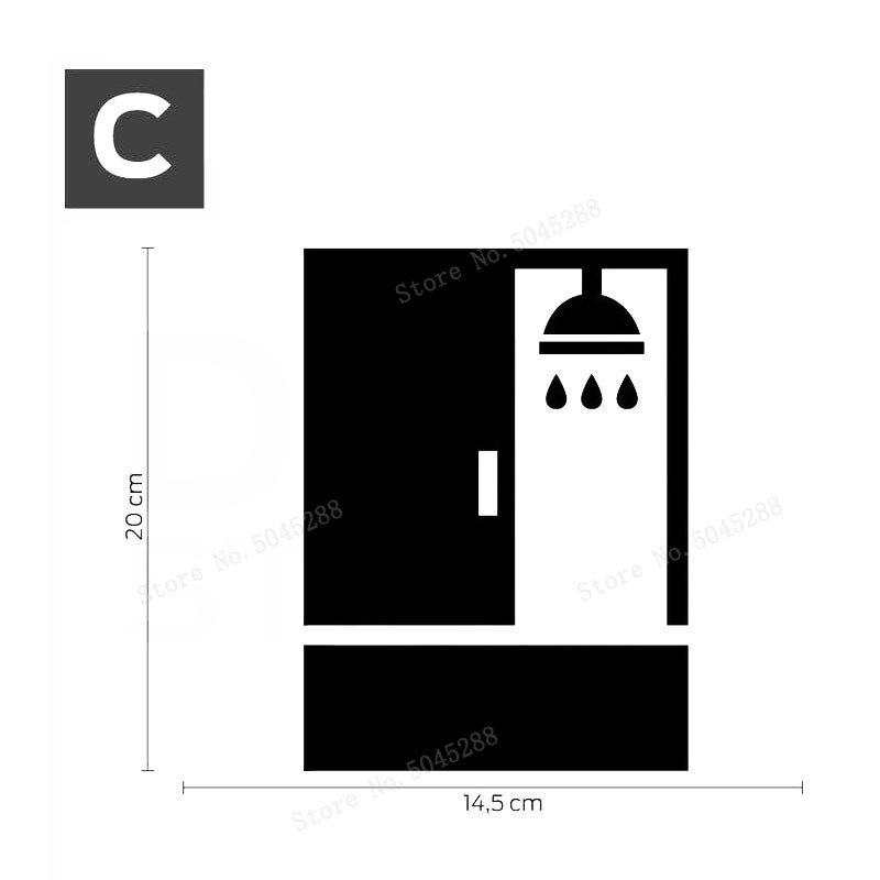 Bathroom Shower Head Wall Decals Shower Glass Door Stickers Art Wall Sticker Cute Waterproof Removable For Bathroom Decor LL1076