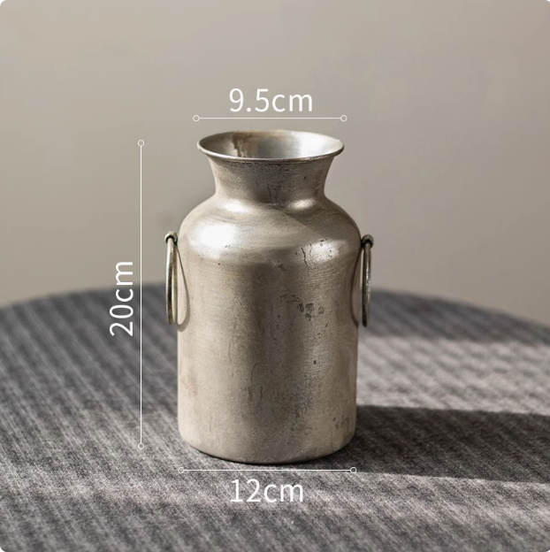 Jarrón de copa de hierro Retro europeo, decoración del hogar, sala de estar, arreglo de figuritas de flores, artesanías, adornos de maceta de Metal para Hotel: Rojo